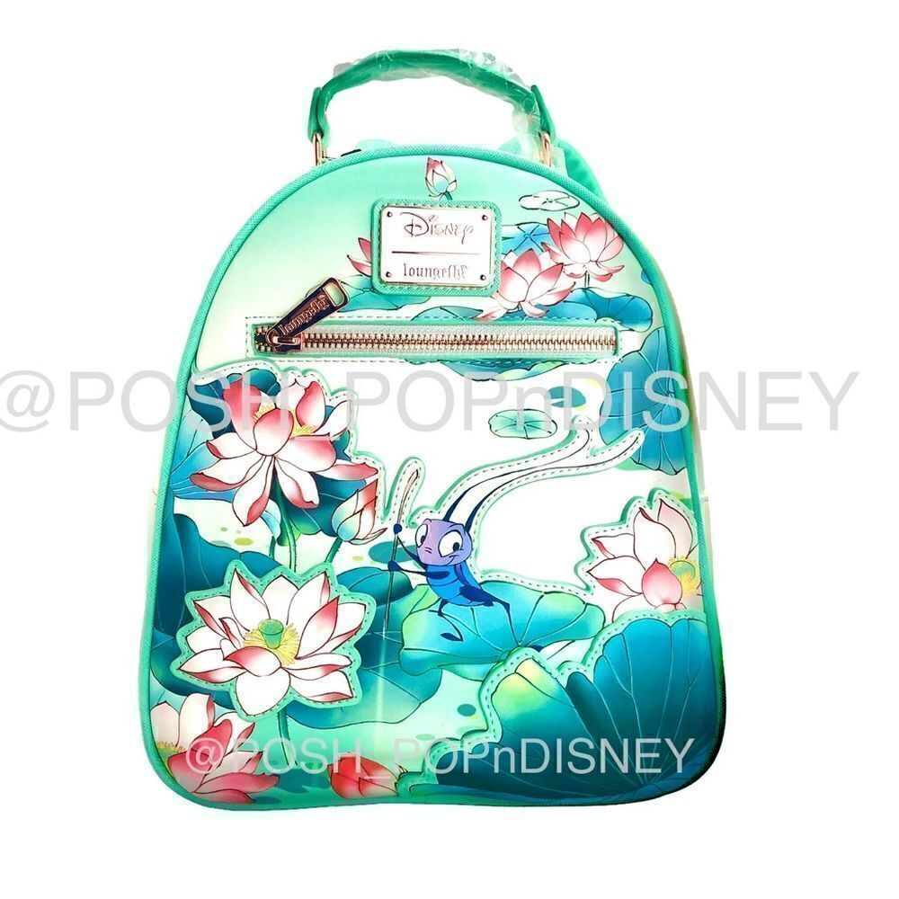 LOUNGEFLY Disney Mulan Cri-Kee & Mulan Lotus mini backpack Kawaii